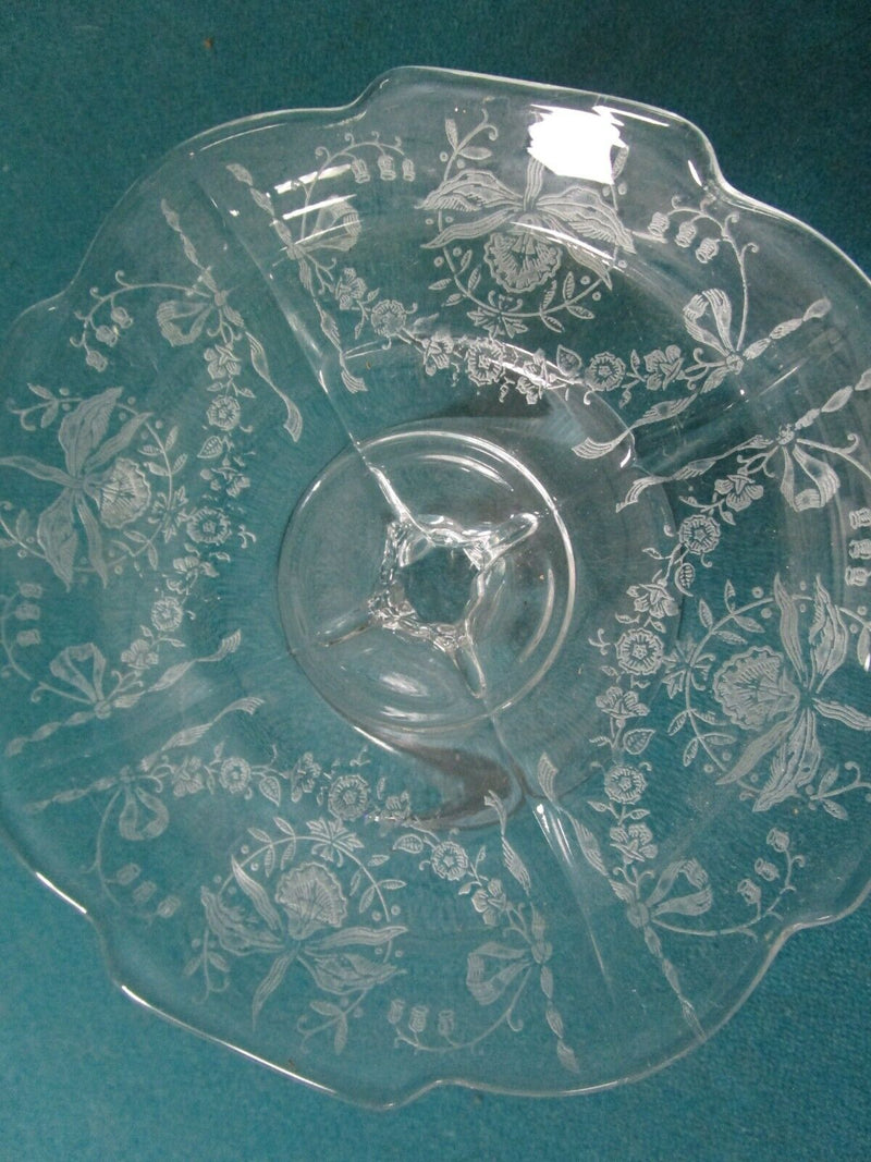 ELEGANT GLASS HEISEY FOOTED DISH /TIFFIN RUFFLED BORDER VASE PICK 1