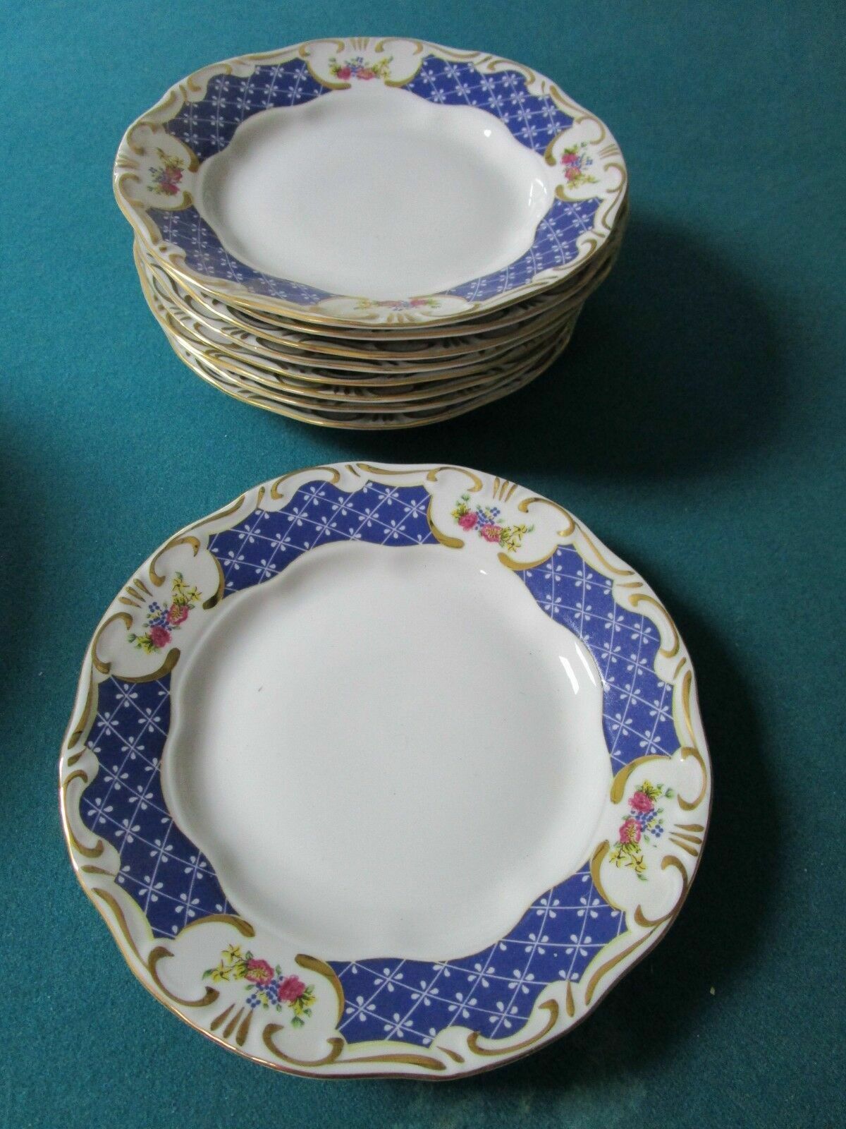 Zsolnay Hungary Salad/Dinner/Bread/Soup Plates Antoinette 1960s ^^