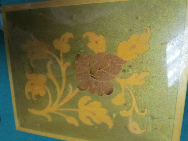 Reuge Wooden Music Box Made In Swiss System Box In Italy Inlay Flowers ^^^