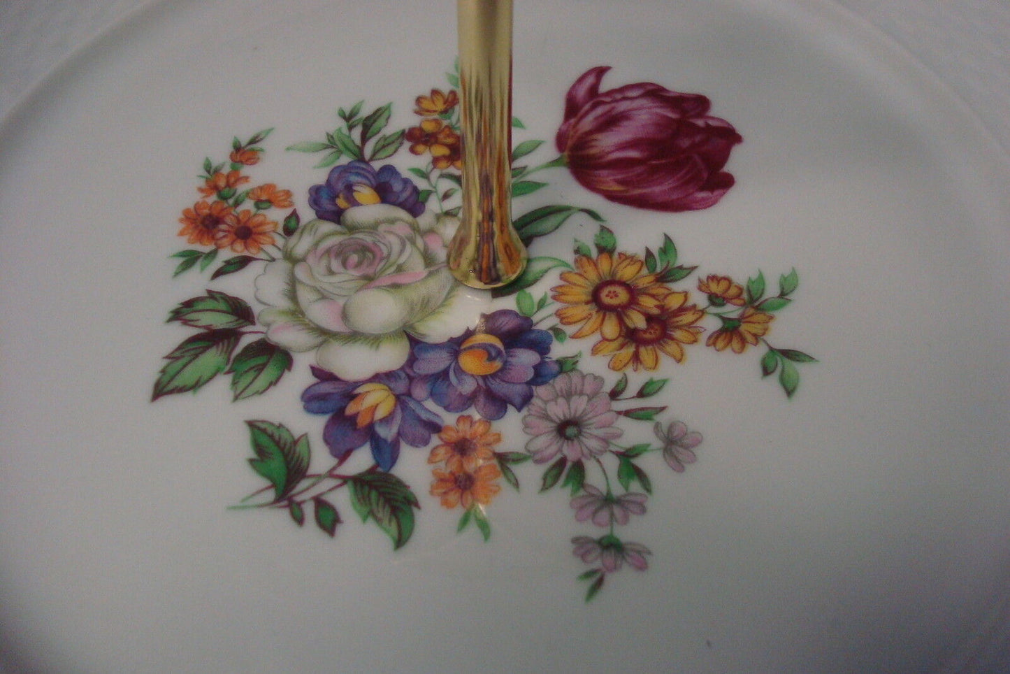 Vintage Baum Brothers THUN Bouquet Czechoslovakia CAKE PLATE, handmade[2ra]