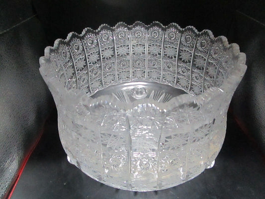 AMERICAN BRILLIANT FOOTED PUNCH BOWL 10 X 7 in [a6B]