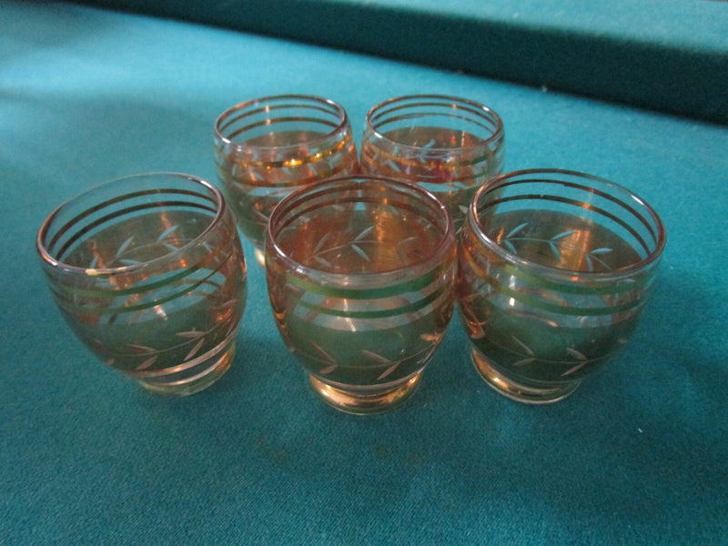 SHOT GLASSES MID CENTURY GOLD MADE IN FRANCE PICK 1