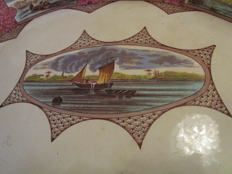 FORD & RILLEY BURSLEM ENGLAND ANTIQUE RED BORNEO TRAYS BEE MARK ORIGINALPICK 1