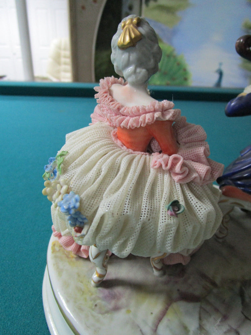 Moritz Zdekauer Monumental Figural Piece Dresden Style Dresses  20”  Great Condi