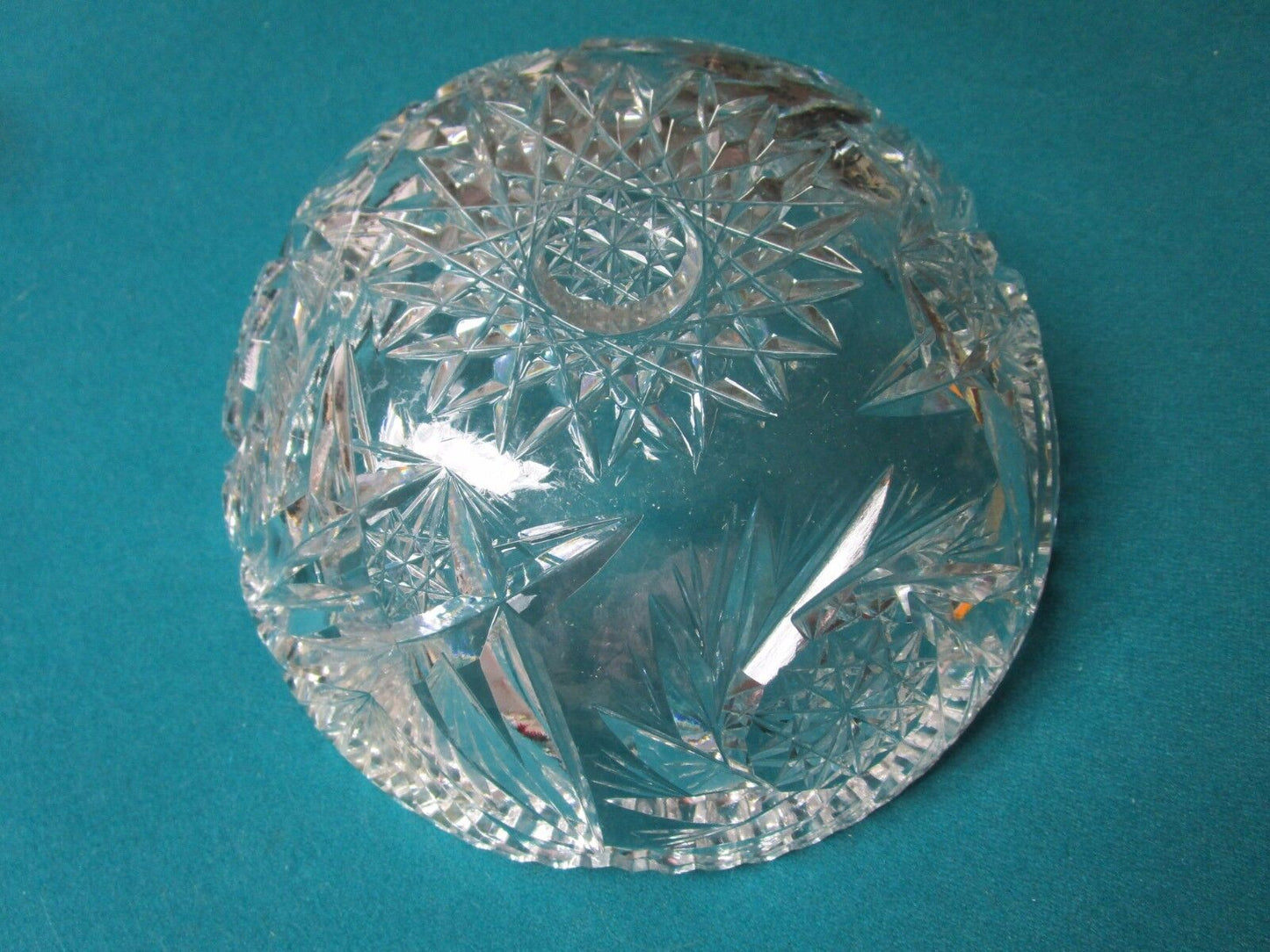 AMERICAN BRILLIANT  ROUND BOWL CRYSTAL CUT 4X9" [*GL1]