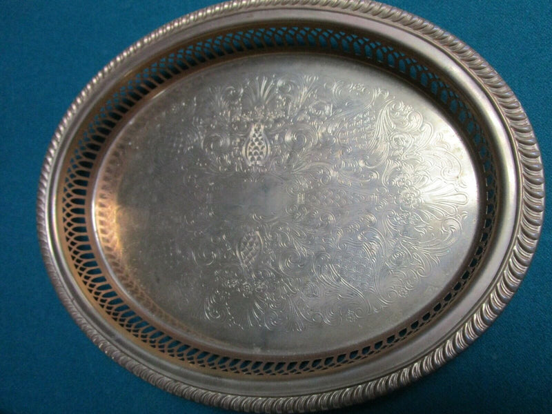 Oval Vanity Tray Copper And Wood Lace  Child Fan