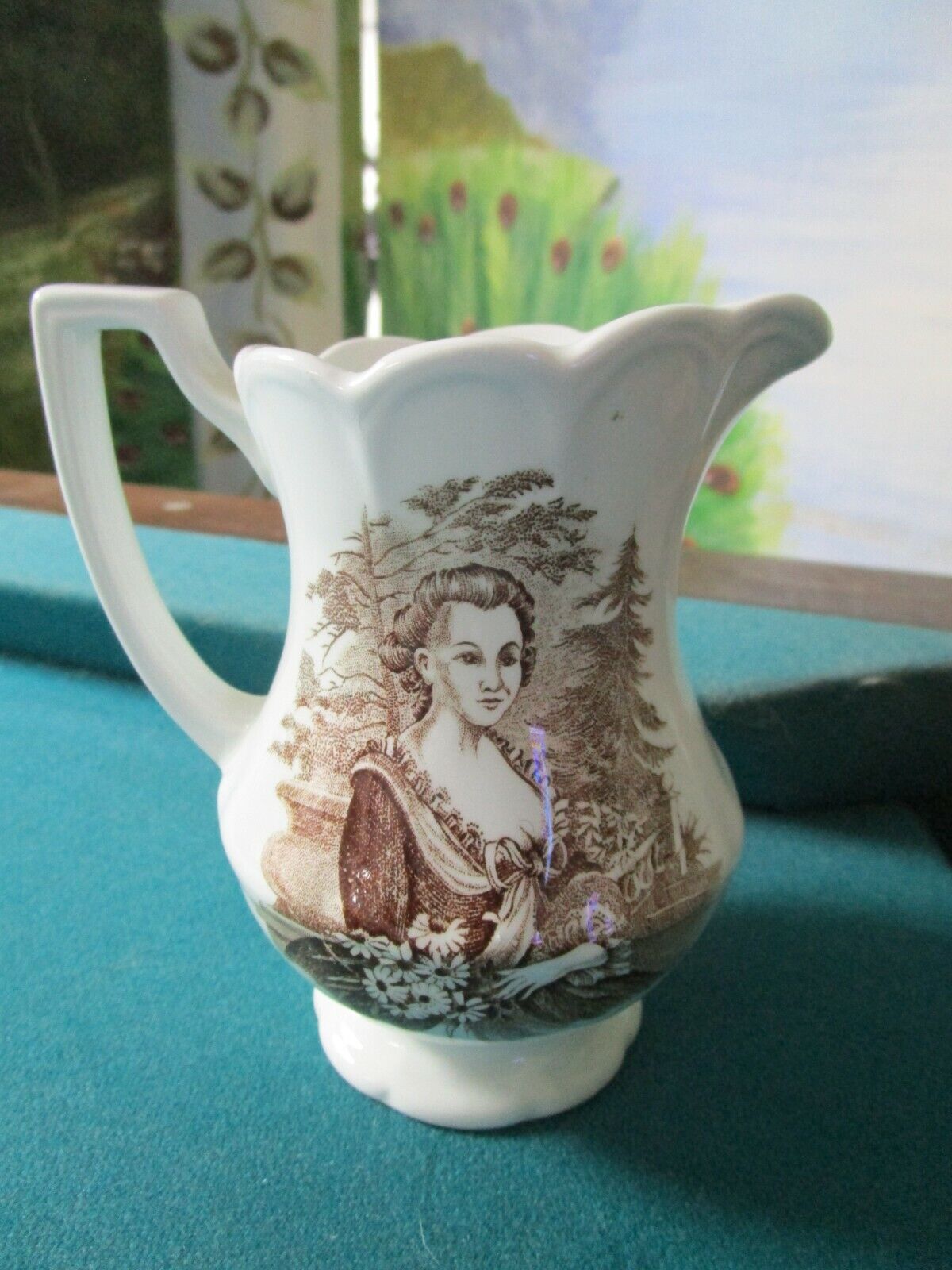 AMERICANA STYLE ALFRED MEAKIN STAFFORDSHIRE CREAMER SUGAR MT RUSHMORE