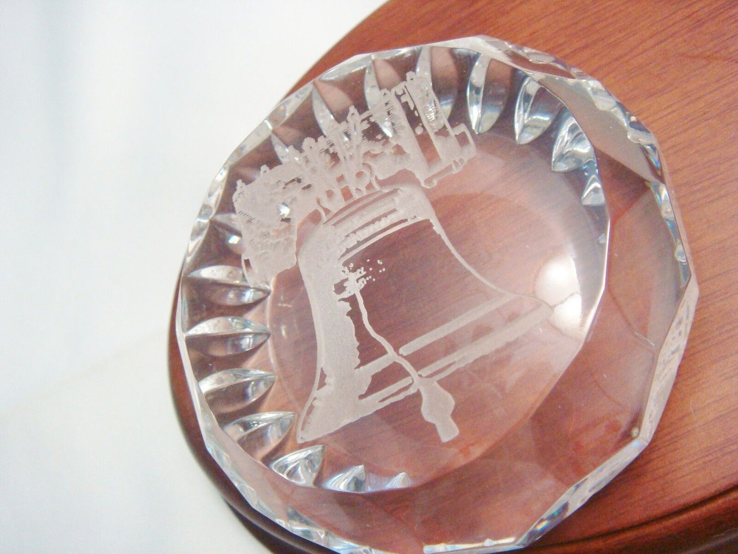 Waterford? Liberty Bell Round cut glass paperweight [2]