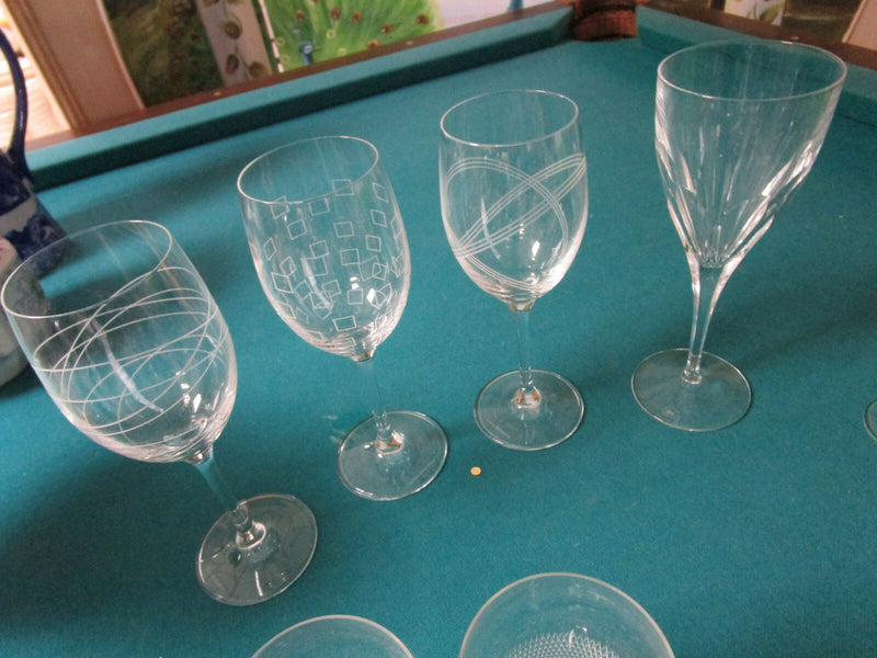 CRYSTAL GLASSES GREEN SASAKI, VERA WANG , ROYAL DOULTON "PARTY" PICK ONE