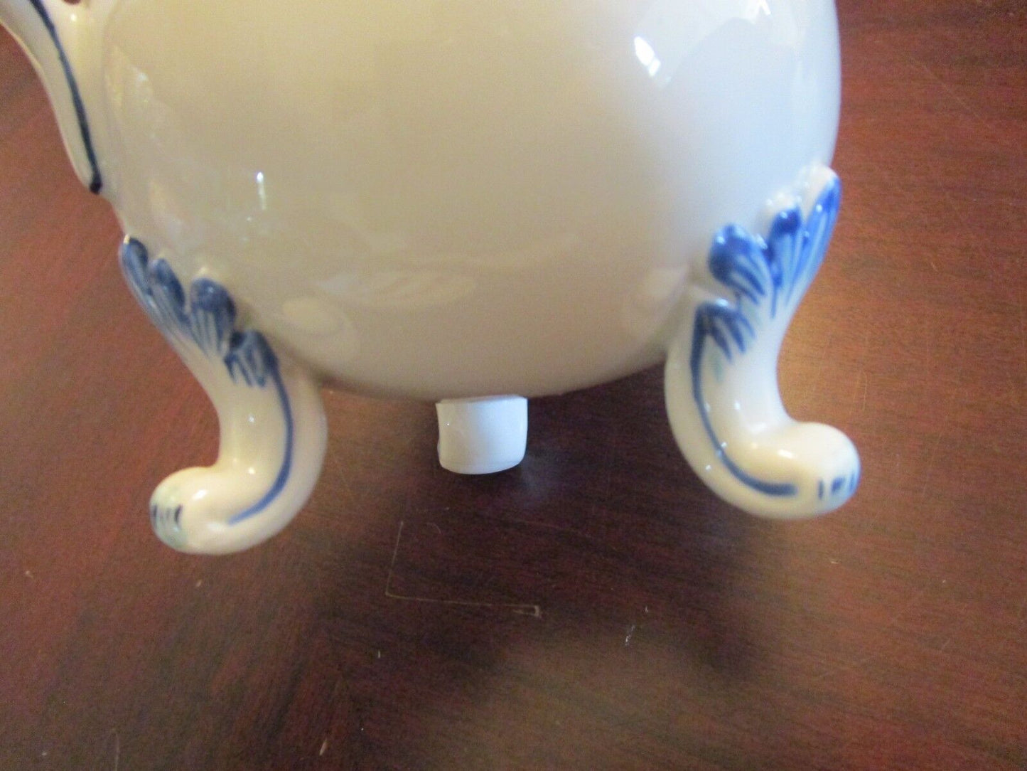 The Franklin Mint Porcelain Floral Footed Creamer Pitcher 4 1/2 X 5"