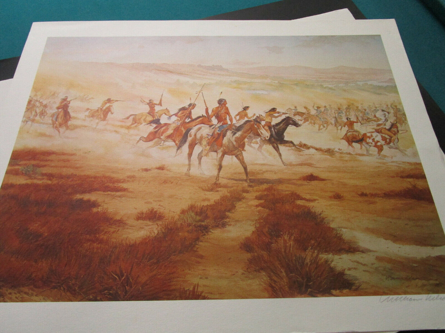 William Nelson CUSTER # 3  BATTLE OF THE LITTLE BIG HORN, SIGNED IN PLATE/PENCIL