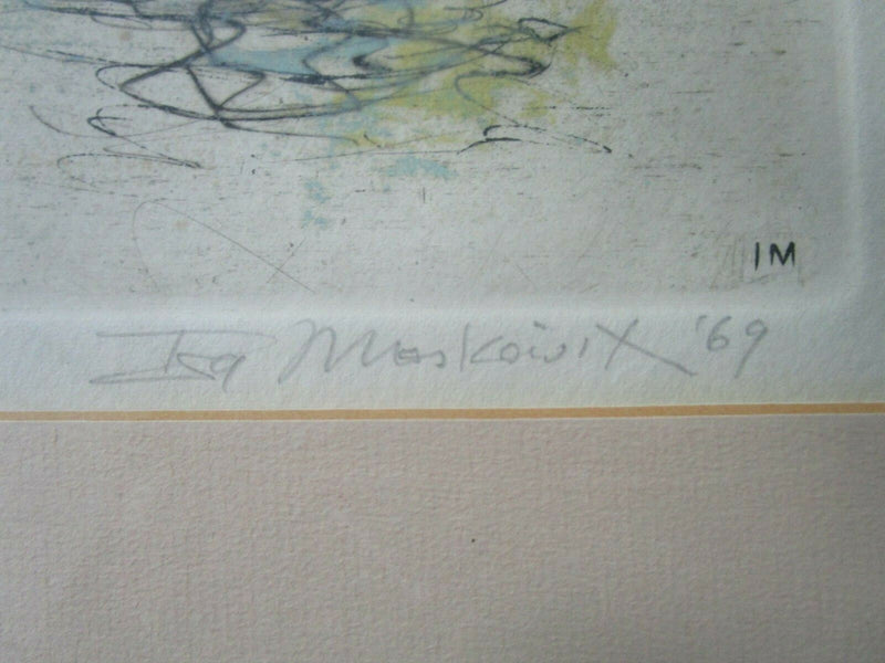 Ira MOSKOWITZ (1912-2001) American Jewish BRIDGE LITHOGRAPH SIGNED PENCIL NUMBER