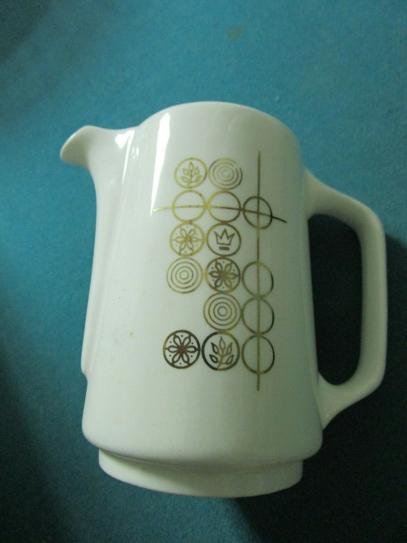 COFFEE POT COVERED SUGAR AND CREAMER SET USA POTTERY 22KT GOLD