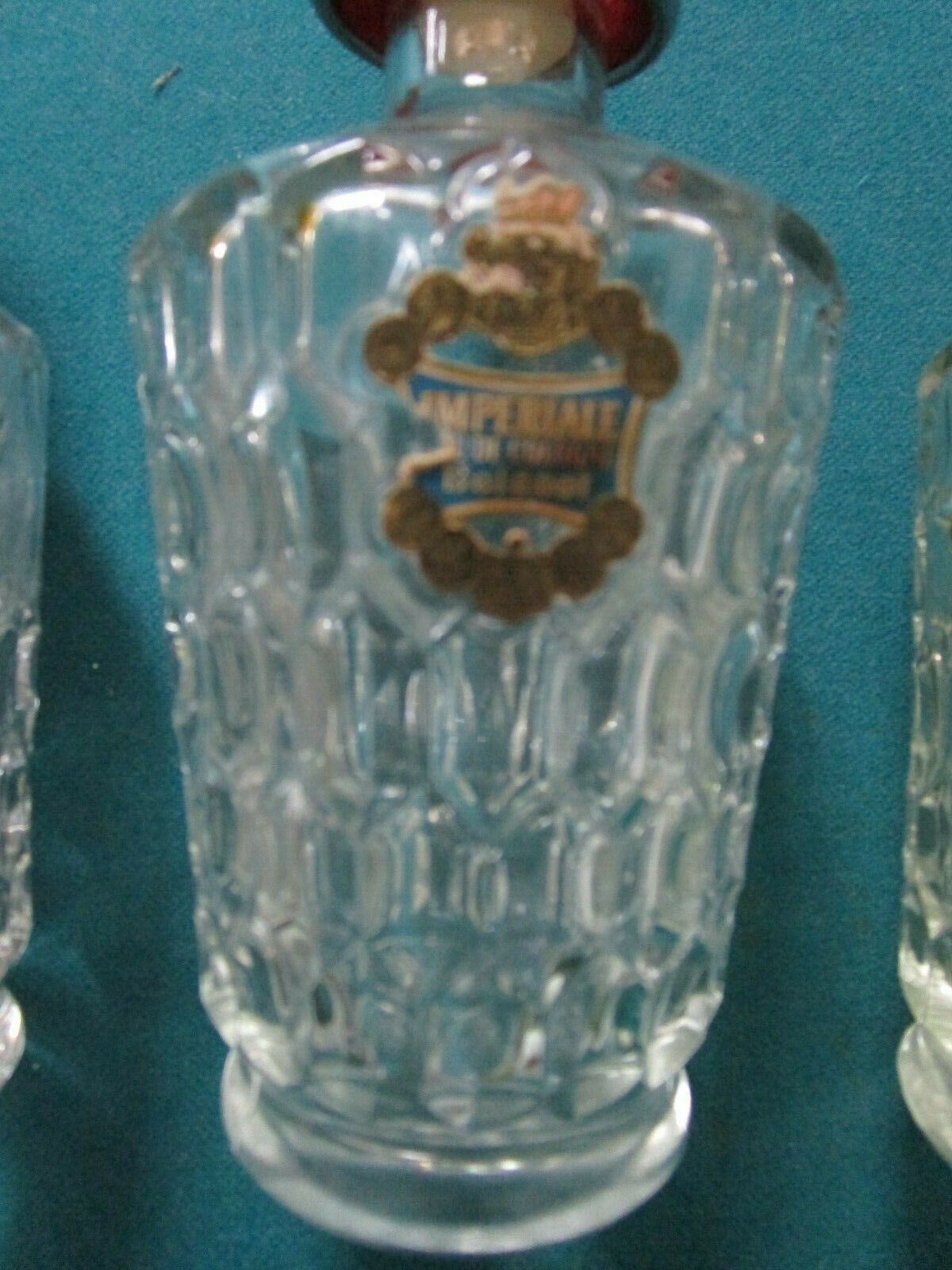 1920s 4 glass crystal Imperiale Eau De Cologne perfume bottles by Boldoot