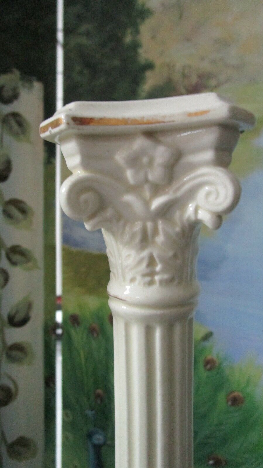 ANTIQUE c1880 POWELL BISHOP & STONIER pair of  CANDLESTICKS CORINTHIAN COLUMNS