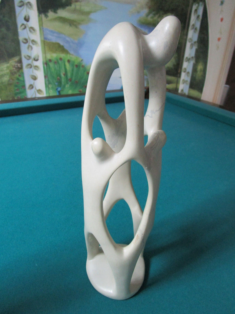 Hand Carved Kenyan Sculpture Soapstone Embrace Of 4 Figures 14" [POTT1]