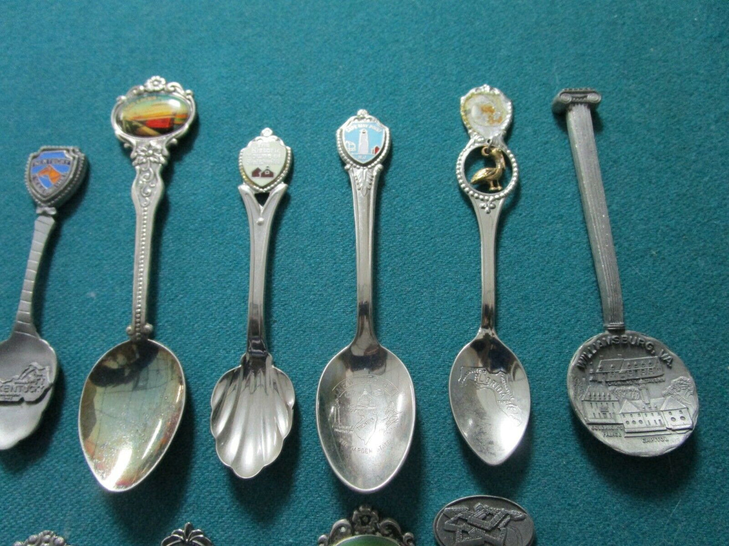 46 SOUVENIR SILVERPLATE  SPOONS USA AND INTERNATIONAL