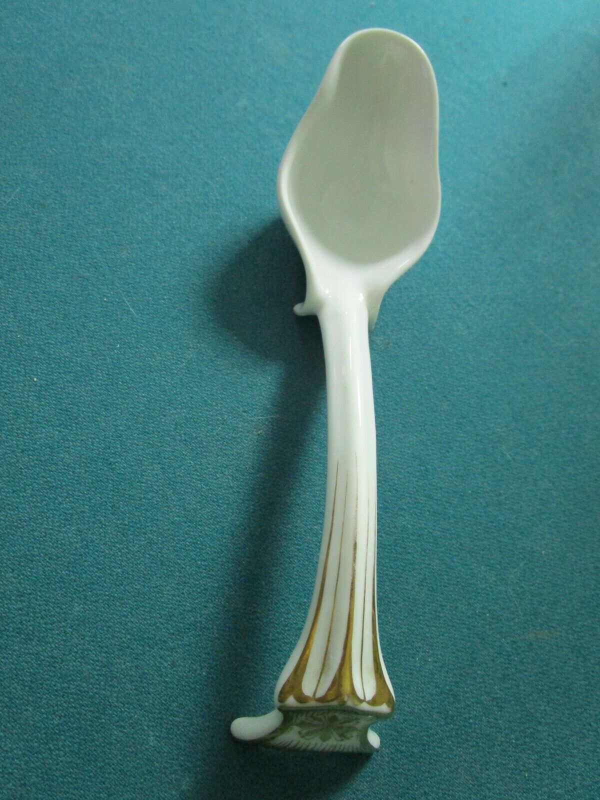 White touches of gold ceramic 8" LADLE SERVER