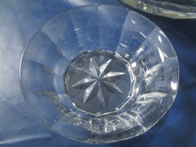 CRYSTAL OVAL CENTERPIECE /ROUND FRUIT  BOWL OPTIC PANELED STAR BASE PICK1