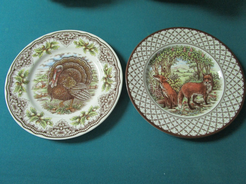 Royal Stafford Pottery Platter 11 " Turkey Thanksgiving Christmas Foxes Pick1