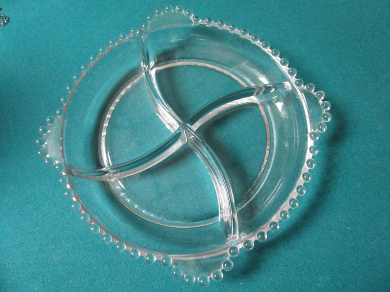 Imperial Glass Candlewick 4 Part Handled Relish BOWL Dish 9 1/2" [130L]