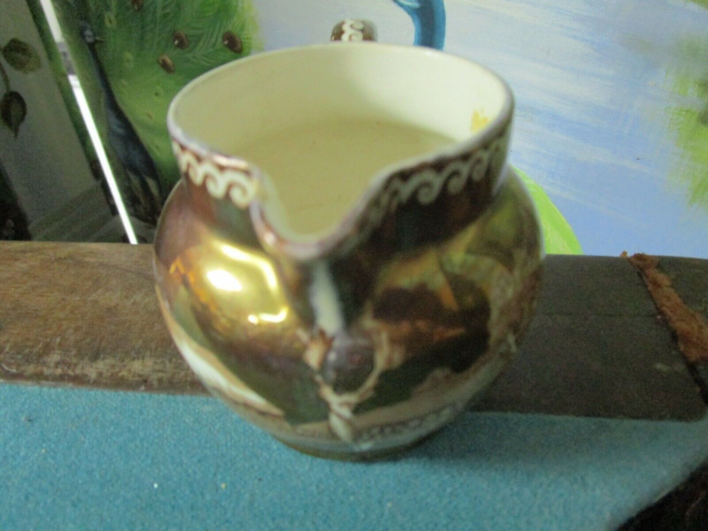 Vintage Wedgwood Creamer, Made in England, Fallow Deer #AL8879 GOLD [*95G]