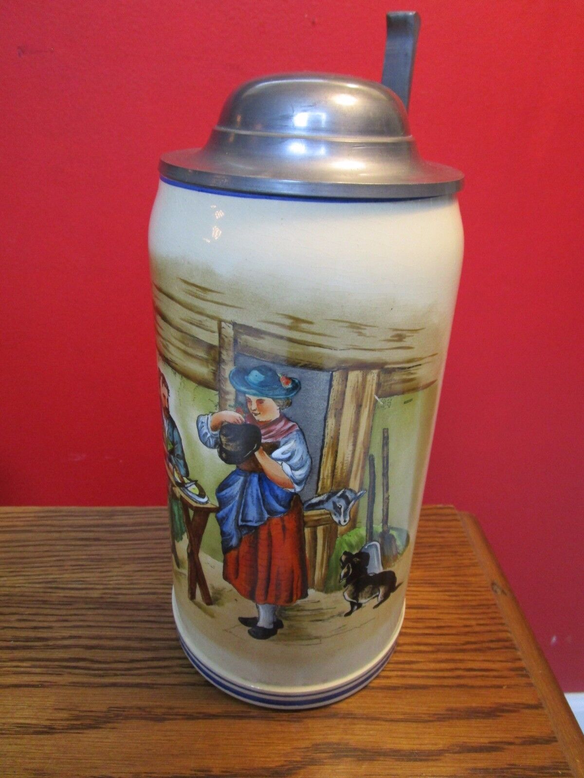 WICK WERKE- Germany- lidded stein 2L decorated - c1921 - 1937 ORIGINAL