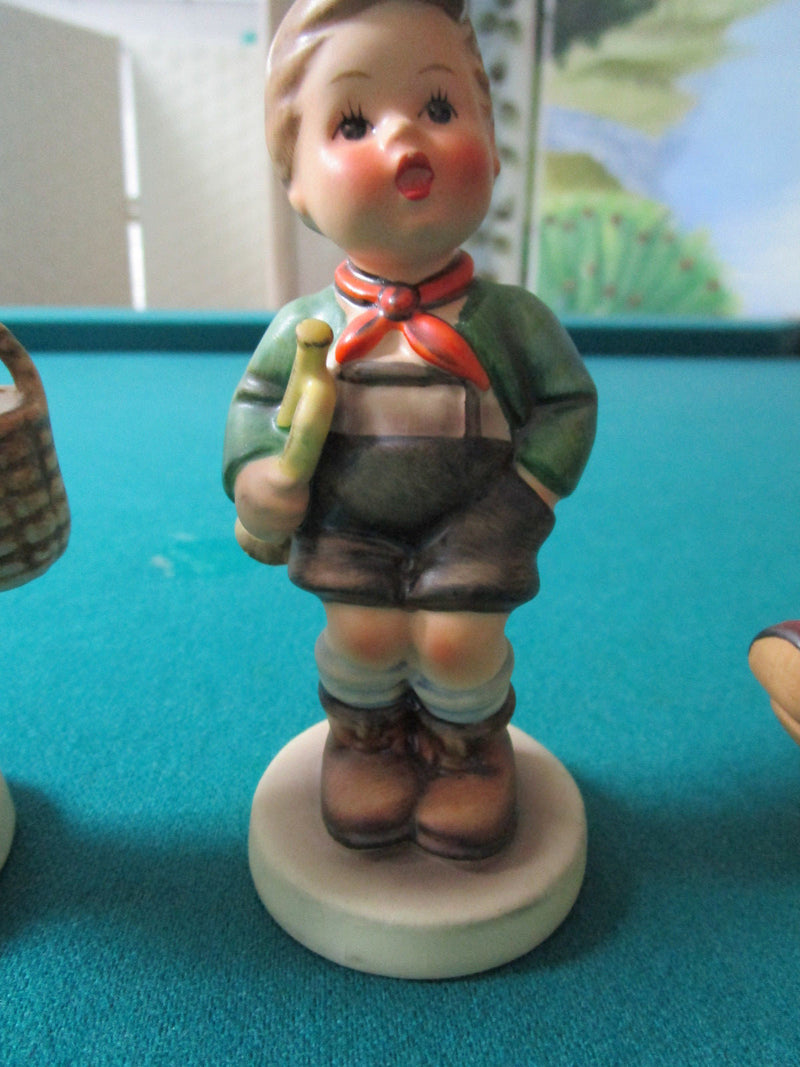 HUMMEL 5 FIGURINES LOT: BROTHER-SWEET MUSIC-TRUMPET BOY-SIGN OF SPRING-HAPPINESS