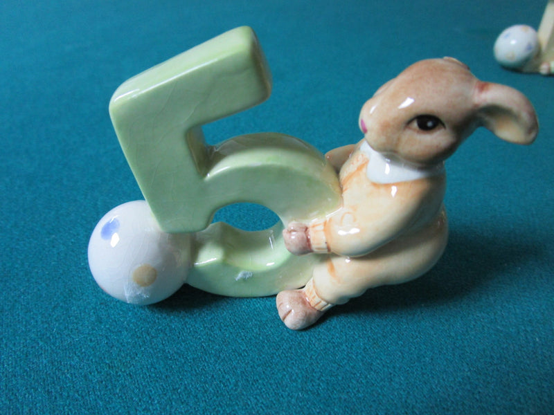 BEATRIX POTTER LOT OF 5  BUNNYKINDS NUMBERS FIGURINES FROM 1 TO 5 [83B]