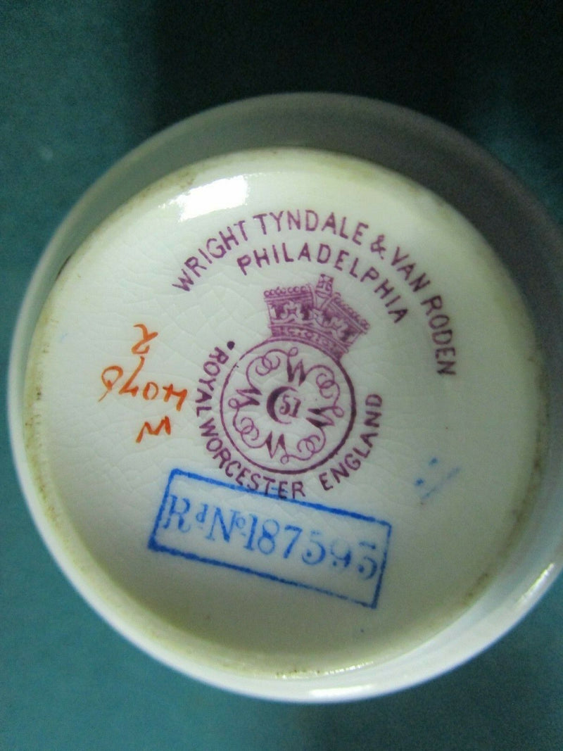 ANTIQUE ROYAL WORCESTER TYNDALE VAN RODEN STAFFORDSHIRE COFFEE CUP/SAUCER PICK1^