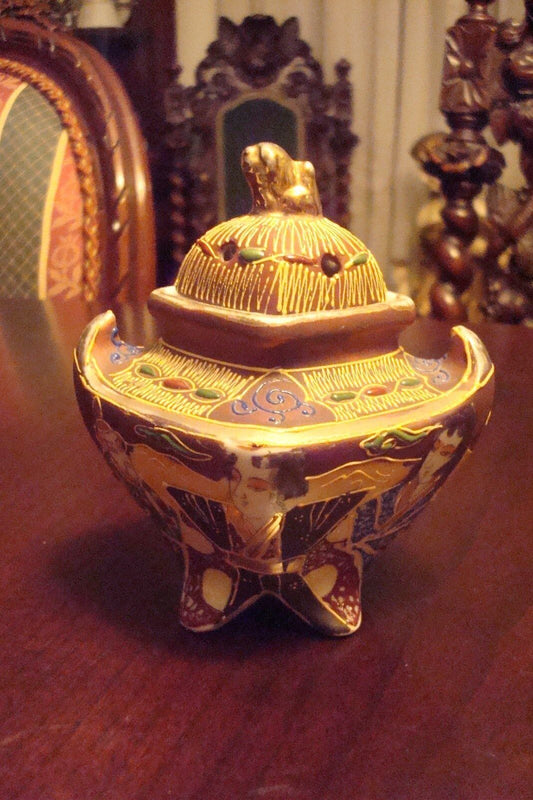 Vintage Mid Century Incense Urn Moriage made in Japan [80D]