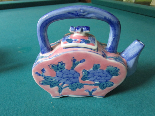 Ceramic Teapot, Ben Rickert Teapot, Small Flat Teapot PINK 6 X 6" ONE CUP [170D]