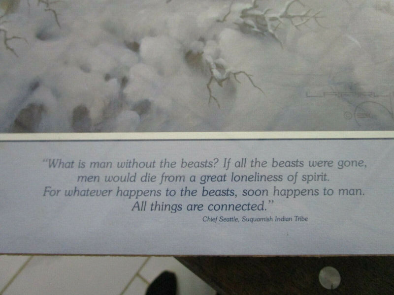 Larry Fanning Wolves Poster Signed In Plate  16 X 20"