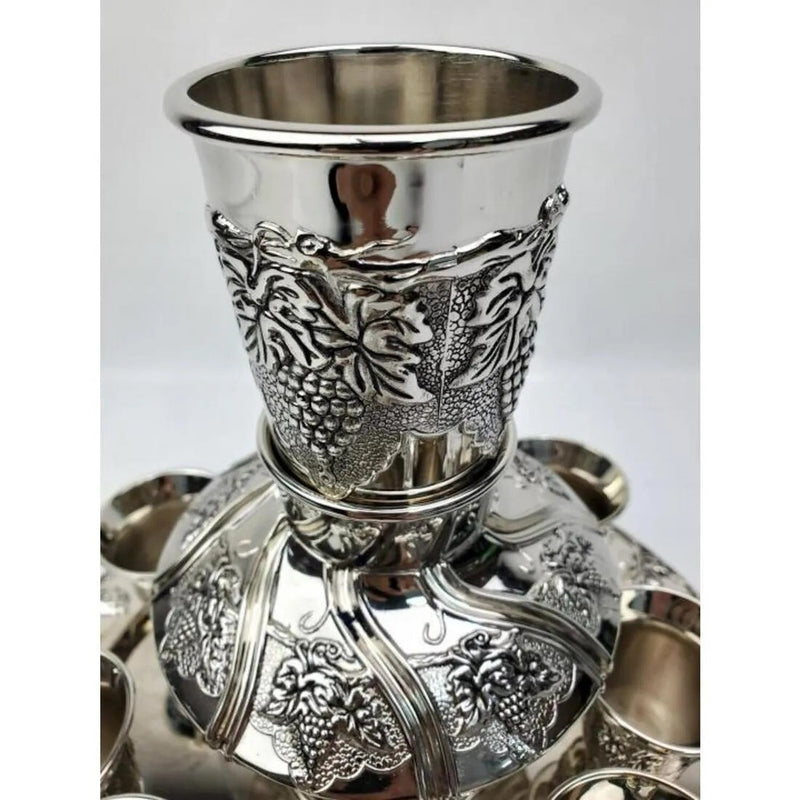 Judaica 11 Piece Kiddish Cups Set grapes design