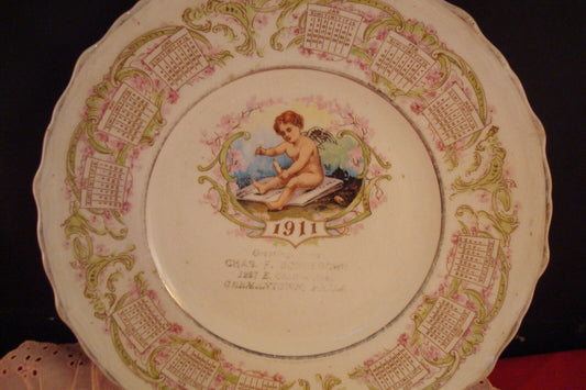 Unmarked calendar plate 1911, 8 1/2"