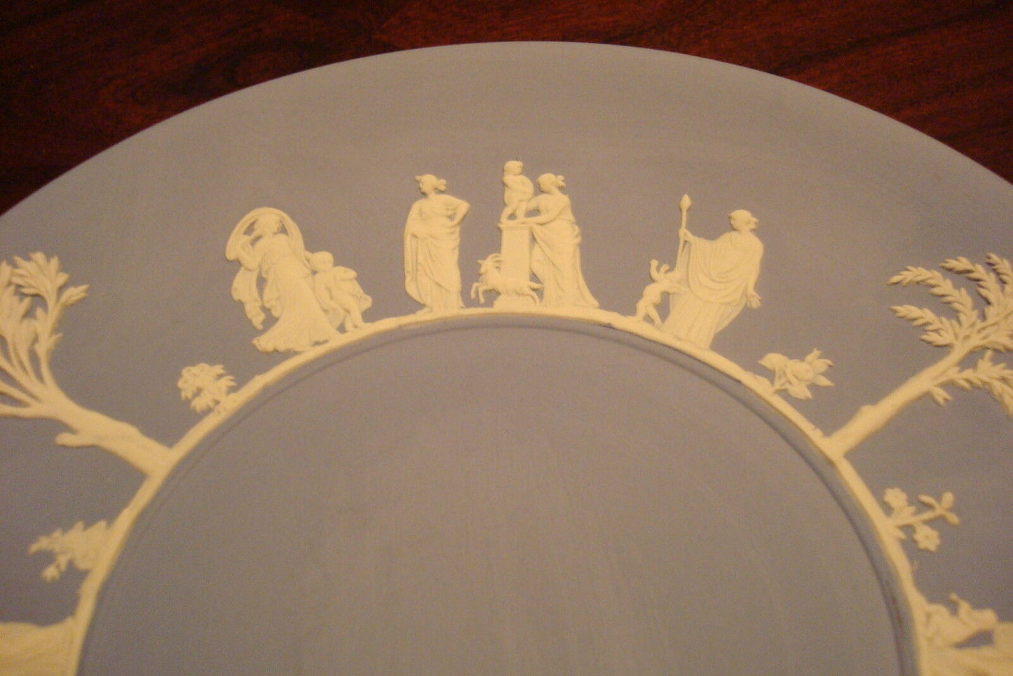 Wedgwood Blue Jasperware plate,mythological figures [a*4-1]