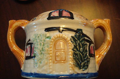 Cottage Teapot and Covered Sugar, made in Japan [140M]