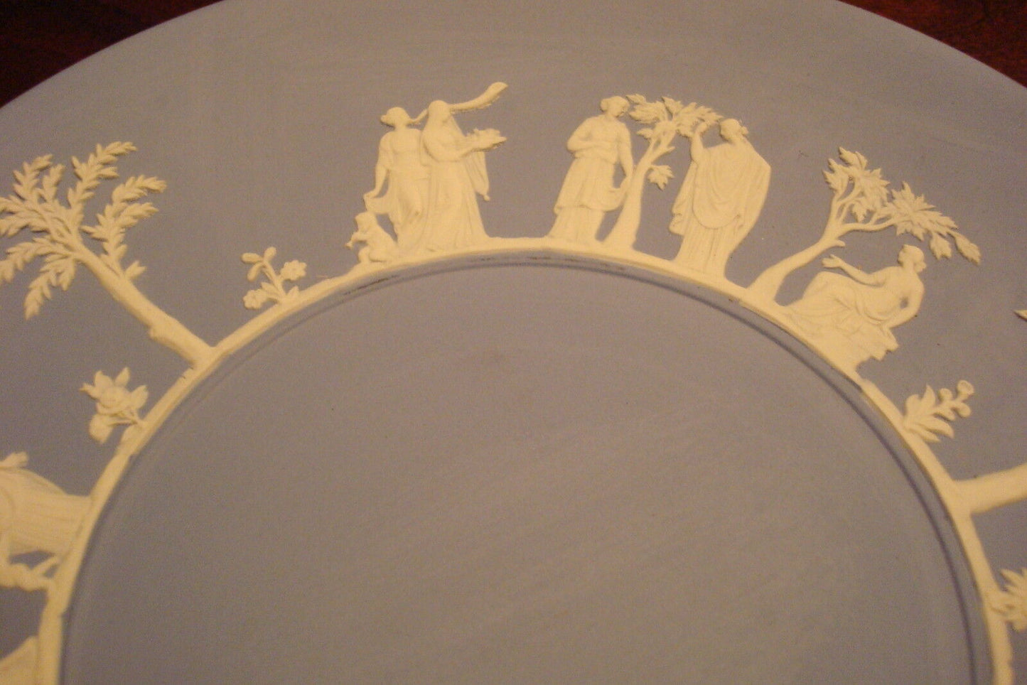 Wedgwood Blue Jasperware plate,mythological figures [a*4-1]