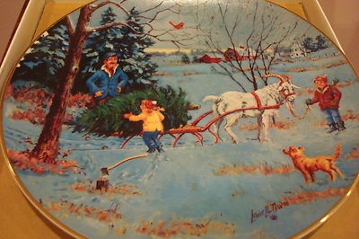 Country Christmas 1988 plate signed by Lowell Davis, 8 1/2"[am2]