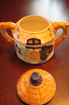 Cottage Teapot and Covered Sugar, made in Japan [140M]