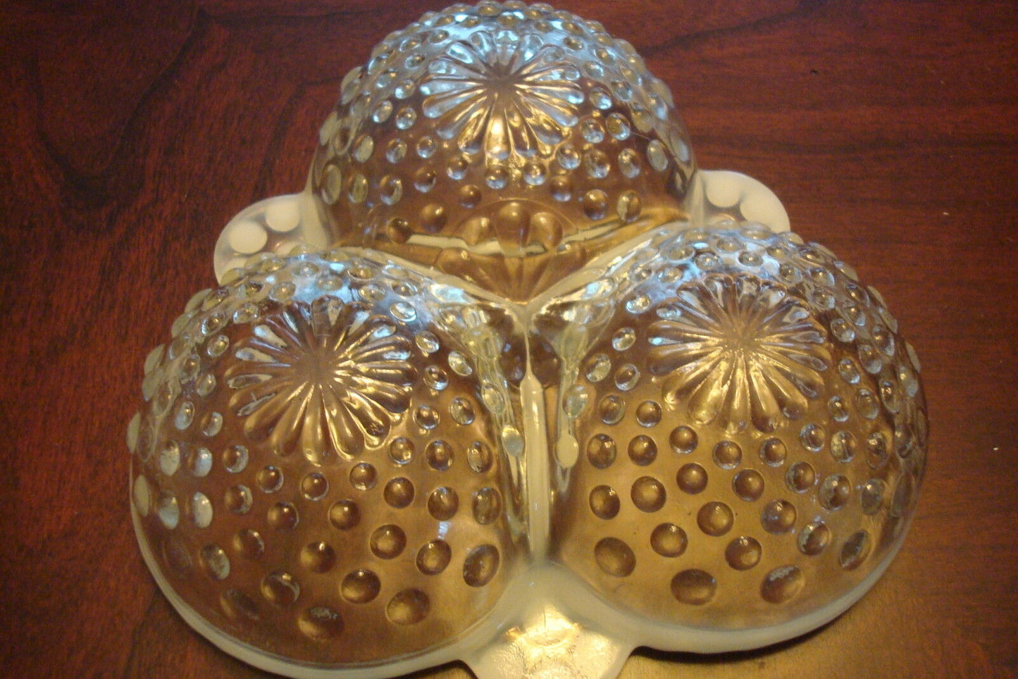 Anchor Hocking Hobnail Relish Dish Moonstone French Opalescent Divided [A5OPAL]