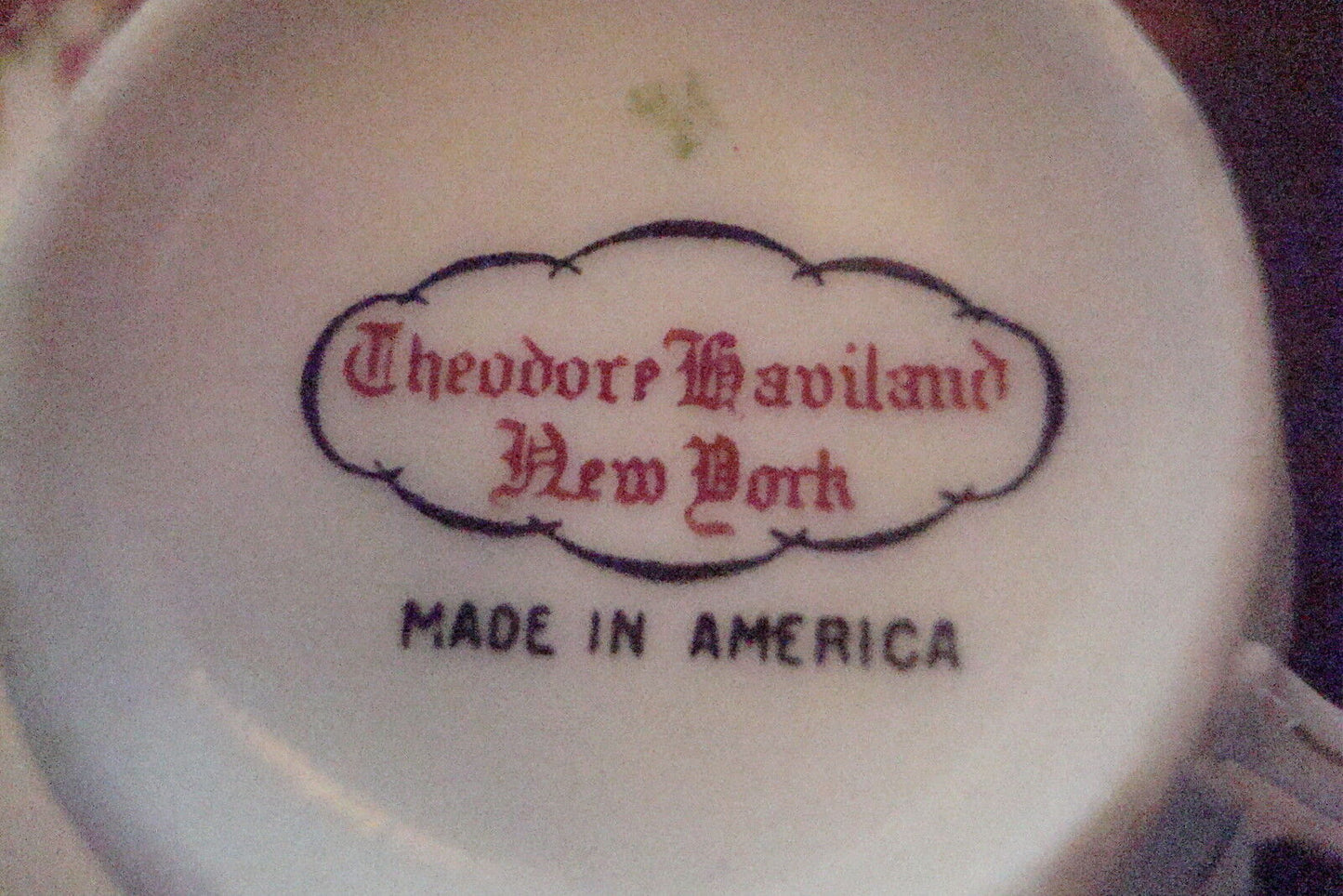 Theodore Haviland cup and saucer, Made in America