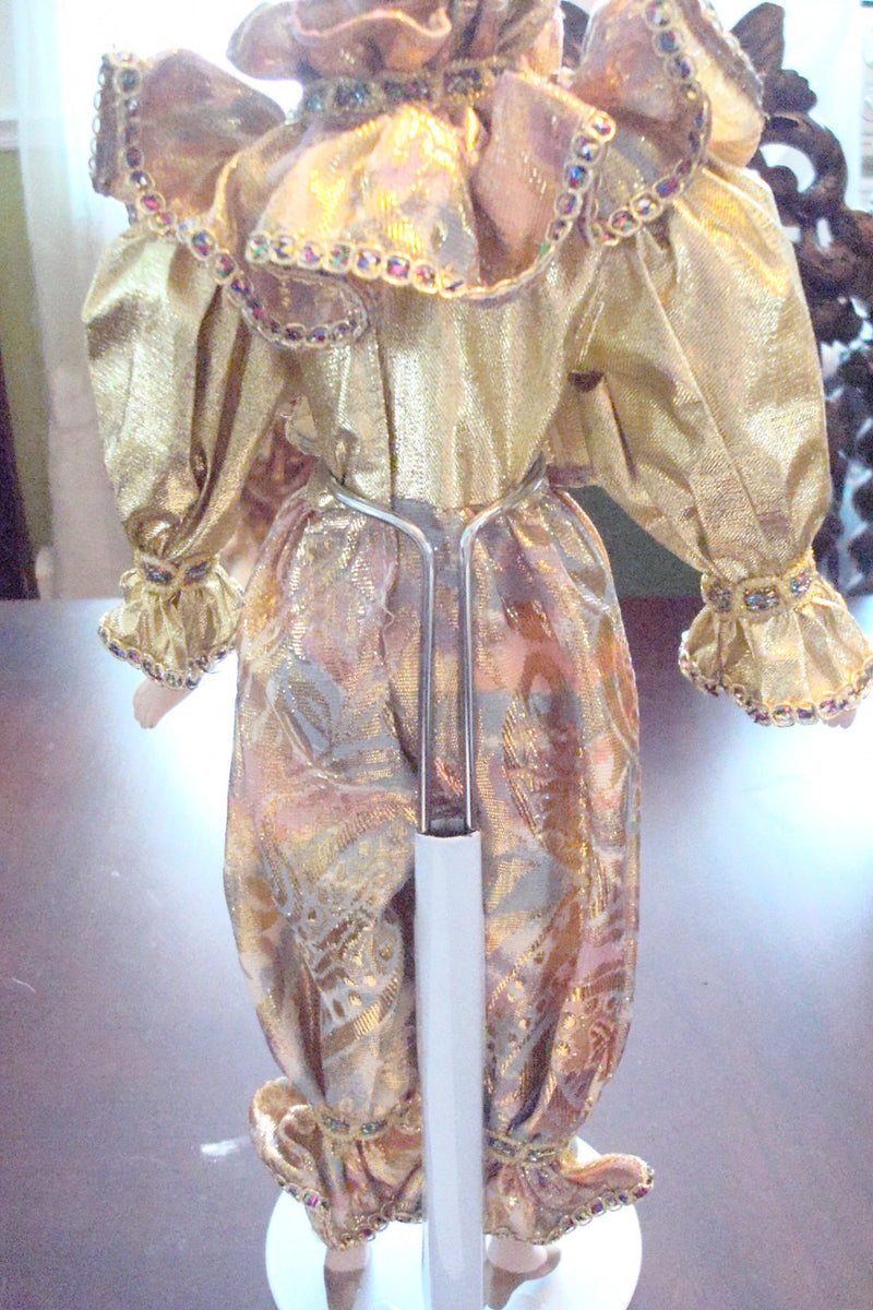 1990s Show Stopper Golden Jester doll , 18" tall, hand painted [*4-dolls]