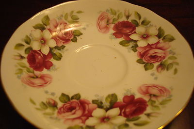 Queens Anne  cup and saucer made in England, roses and more roses ORIG [170F]