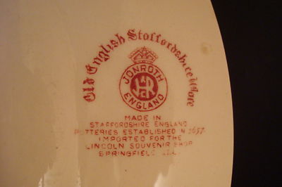Lincoln's Memorial Plate, Springfield, Ill, Historical Plate, 10", red.