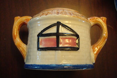 Cottage Teapot and Covered Sugar, made in Japan [140M]