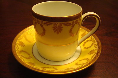 Hutshernreuther Wallace England Coffee Cup/Saucer Gold Garlands [a5#3]