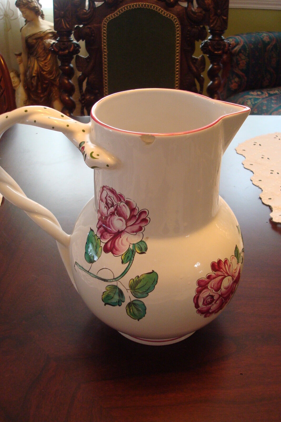 Tiffany & Co bowl and pitcher "Strasbourg Flowers" Portugal flower original