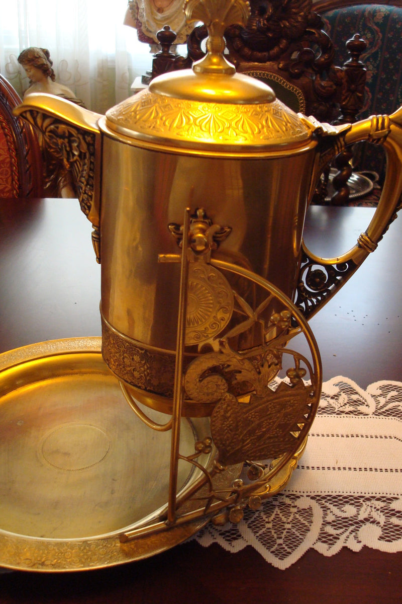 MERIDEN BRITTANIA COMPANY  Tilting Coffee Pot with tray