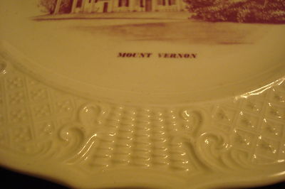 Mount Vernon Plate made by Delano Studios in Setauket,marked Canonsburg